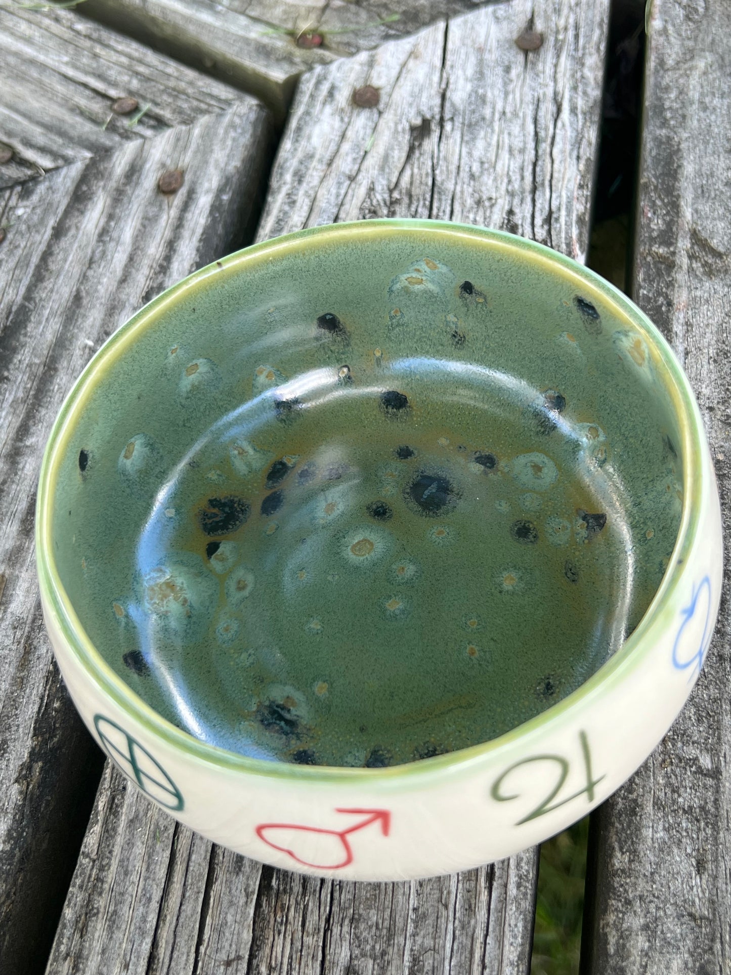 Green Symbols Bowl