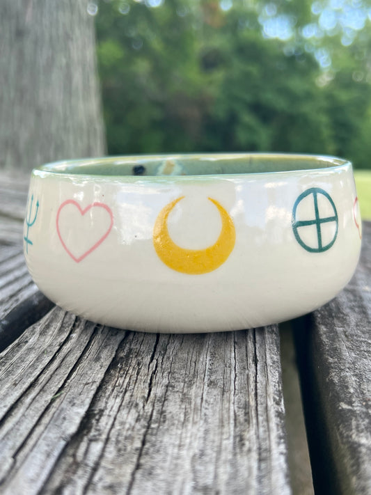 Green Symbols Bowl