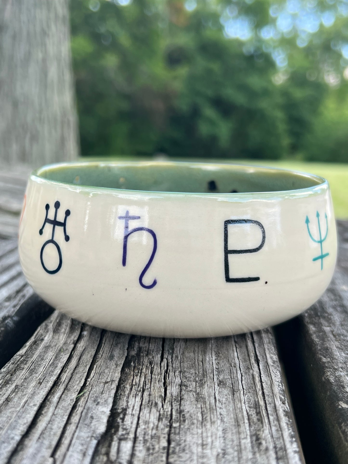 Green Symbols Bowl