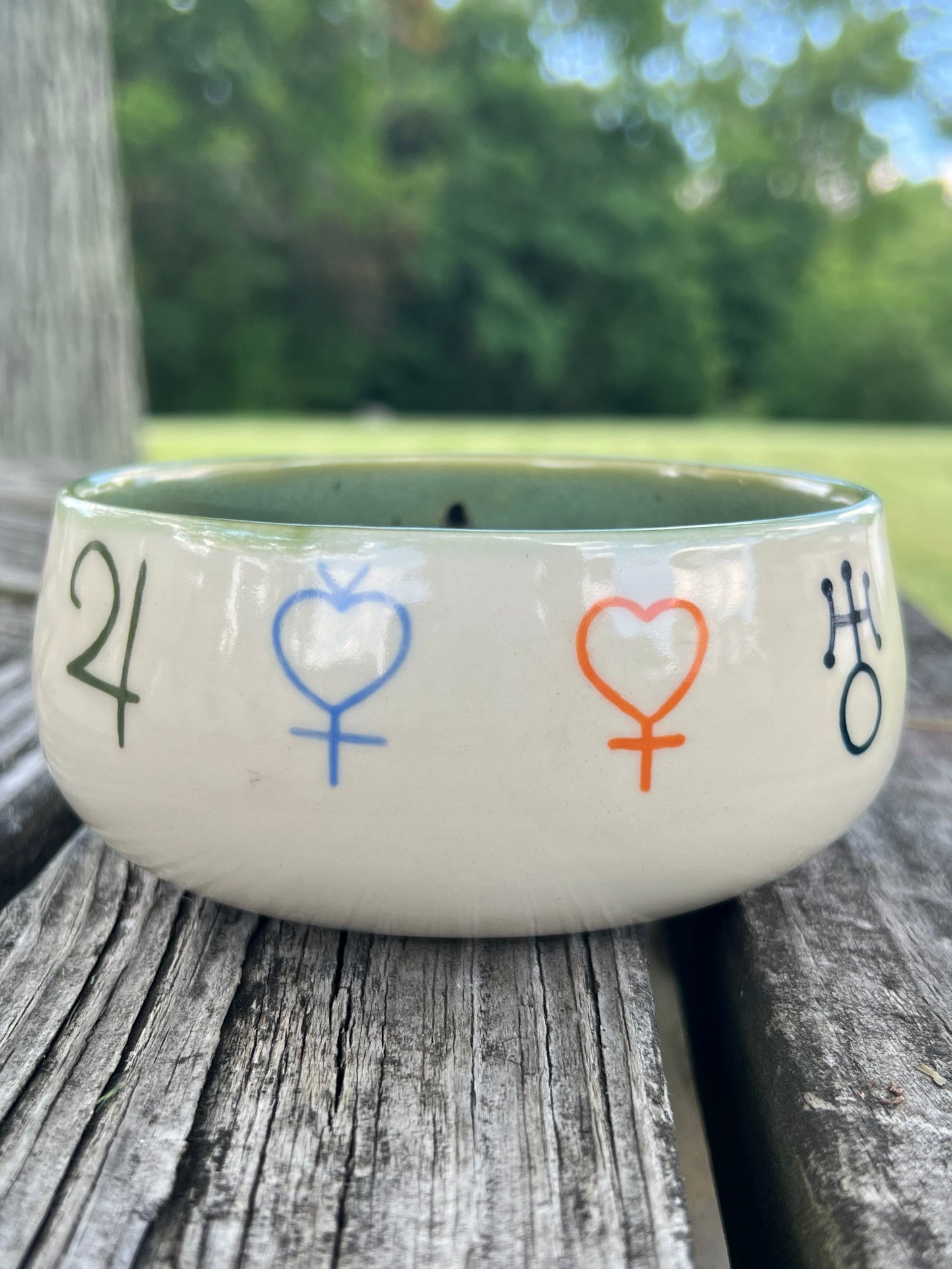 Green Symbols Bowl